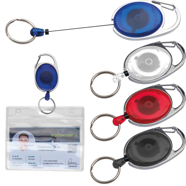 Schlüsselanhänger mit Karabiner und ausziehbarem Schlüsselring